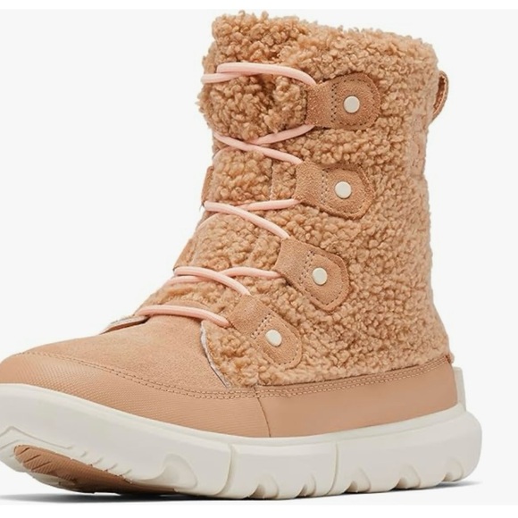 NEW Sorel Joan Explorer II Cozy Waterproof Boots Size 8. Color is Canoe/Chalk - Picture 2 of 7